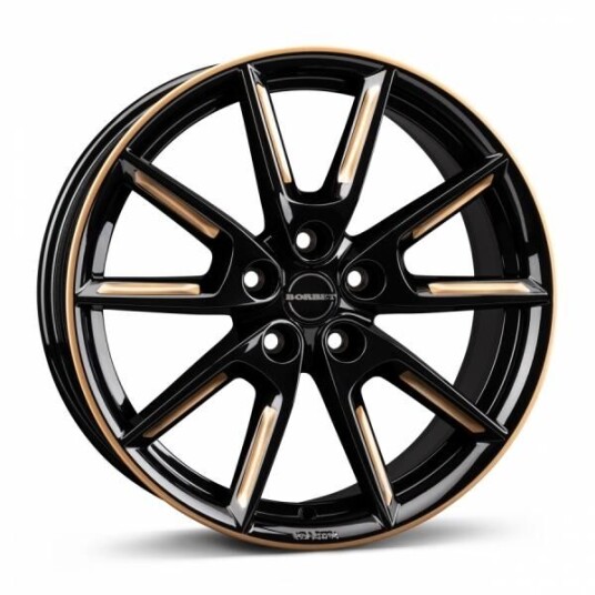Borbet Lx18 Black Glossy Gold Spoke Rim 8x18 5x112 ET48 B66.6 Borbet Lx18 Black Glossy Gold Spoke Rim 8x18 5x112 ET48 B66.6