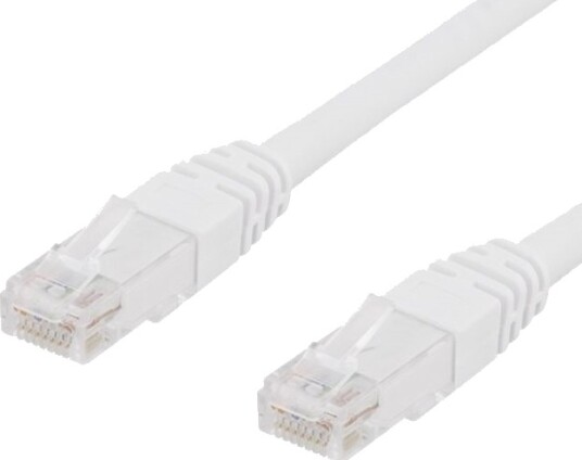 Deltaco Koblingskabel Rj 45 Cat 6 Utp Hvit 2 M