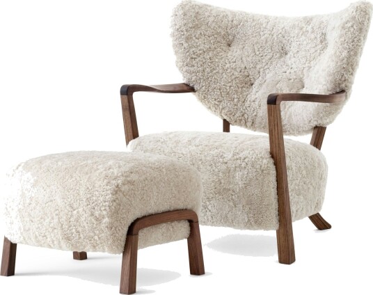 &tradition Wulff Stol + puff Moonlight m/Valnøtt &tradition Wulff Stol + puff Moonlight m/Valnøtt