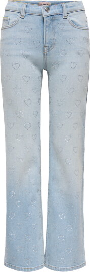 Kids Only Jeans - KogJuicy - Bred - Light Blue Denim/Rhinestone - Kids Only - 14 år (164) - Jeans - Blå