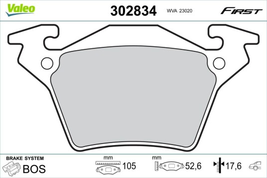 Bremseklosser VALEO 302834