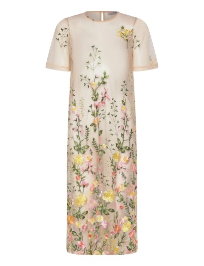 A View Fuschia Midi Dress Cream 36 A View Fuschia Midi Dress Cream 36