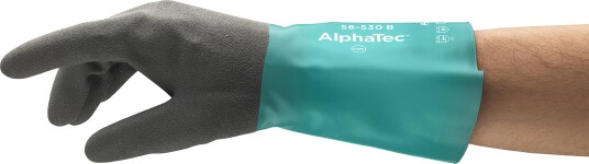 Ansell Hanske AlphaTec 58-535 w Kjemisk Beskyttelse, Nitril, Med Nylonfôr, 356 mm 7