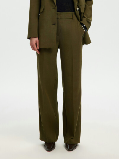 Selected Femme Rita Mid Waist Wide Pant Grønn 34/34
