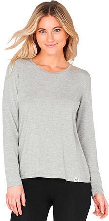 Boody Women´s Long Sleeve Round Neck T-shirt Grå   Str. S