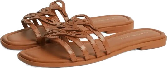 Tommy Hilfiger Th Script Flat Mule Lth Brown 37