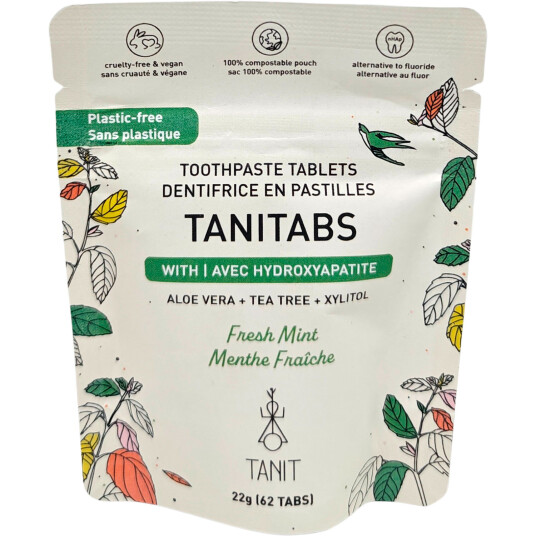 Naturlige Tannpastatabletter med Hydroxyapatit & Xylitol TANITABS Fresh Mint 62 stk.
