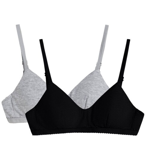 LMTD Nlfnantelle Bralette 2P Noos Black 134 140
