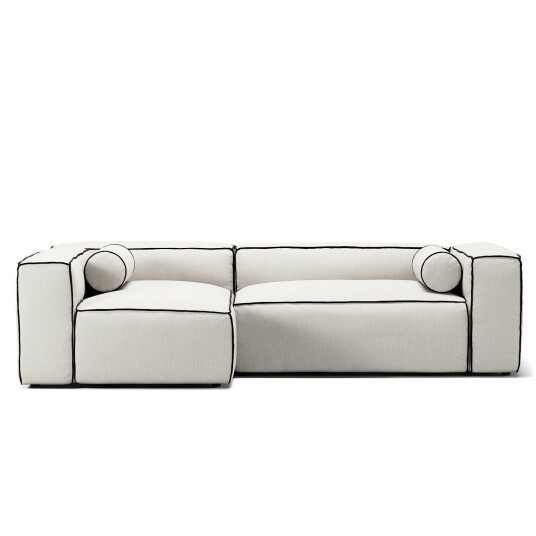 Decotique Grand Hue 3 Seter Sofa Divan Venstre Steam White / Mine Graphite
