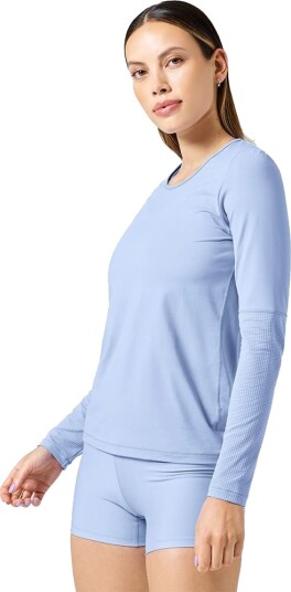 Casall Essential Mesh Detail Long Sleeve Padel  og tennis T skjorte dame Blå 44