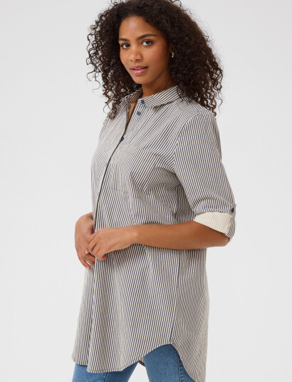 Kaffe Kanaya Striped Shirt Tunic - Black - 38
