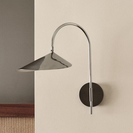 Arum vegglampe stål metall 47 cm – ferm LIVING Stue Design Rustfritt stål Med en lyskilde Arum vegglampe stål metall 47 cm – ferm LIVING Stue Design Rustfritt stål Med en lyskilde