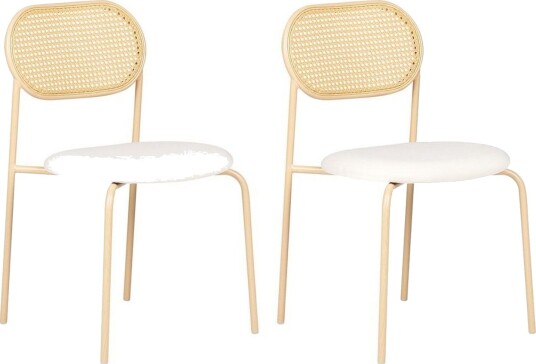 Sett med 2 spisestoler Adaver - Lyst tre, beige