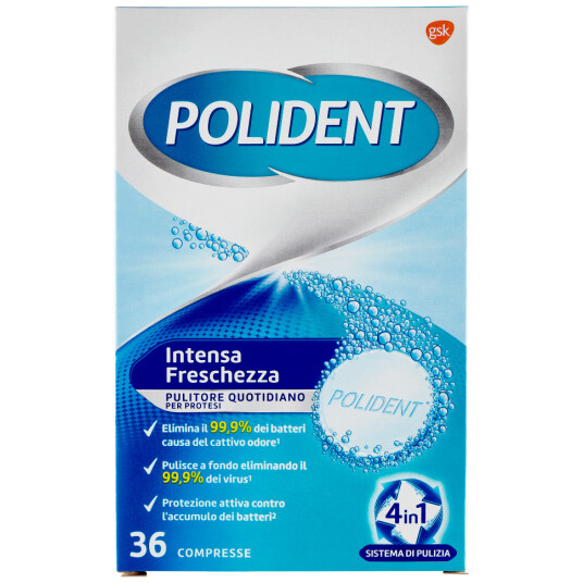 Rensetabletter til protese POLIDENT Intens Friskhet 36 pcs. Rensetabletter til protese POLIDENT Intens Friskhet 36 pcs.