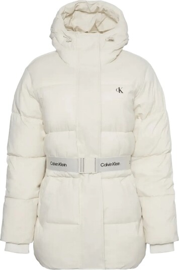 Calvin Klein Jeans Belted Midweight Puffer Cream XS