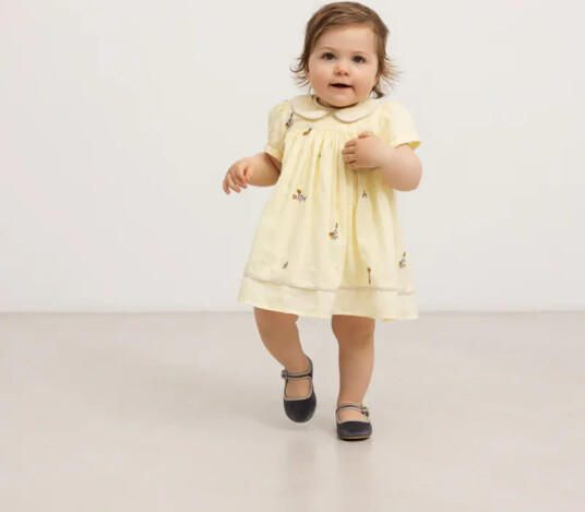 MarMar Kjole Light Cotton Dobby Lys Gul (86 / 1,5 år)