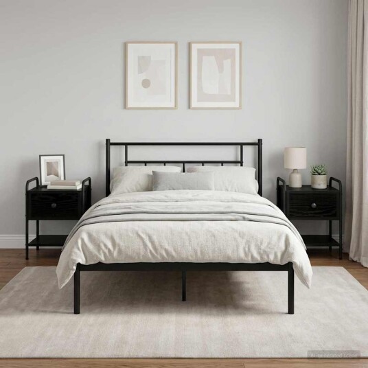 vidaXL Nattbordskap 2 stk. Svart eik 35 x 36,5 x 47 cm Konstruert tre