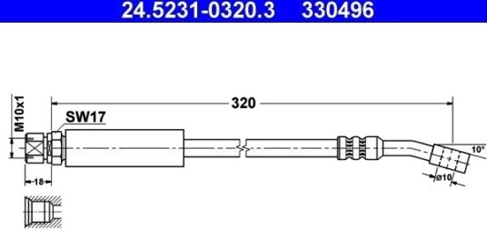 ATE 24.5231 0320.3 Bremseslange
