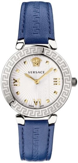 Versace Dameklokke VEZ600121 Greca Sølvfarget/Lær Ø36 mm