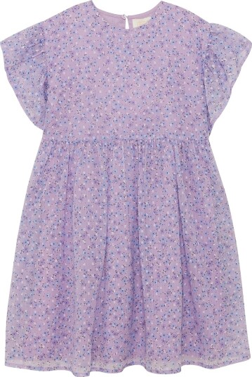 Creamie Dress Flower Dobby Purple 98