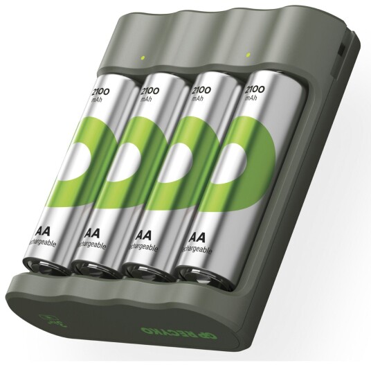 GP Batteries ReCyko B441 Batterilader + 4x AA Batterier 2100mAh (AA)