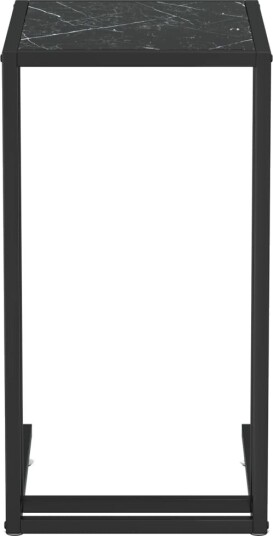  Sidebord for PC svart marmor 50x35x65 cm herdet glass