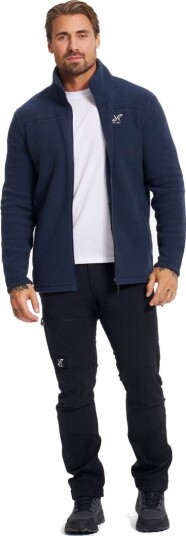 Revolutionrace Moss Pile Fleece Jacket Herre Deep Navy 3XL Herre Overdeler Fleece & midlayers