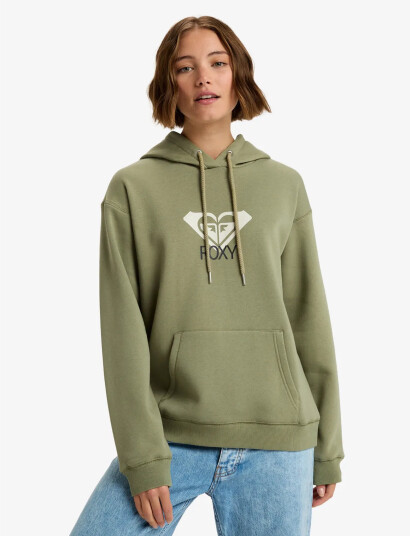 Roxy Surf Stoked Hoodie Brushed Art - Green - L