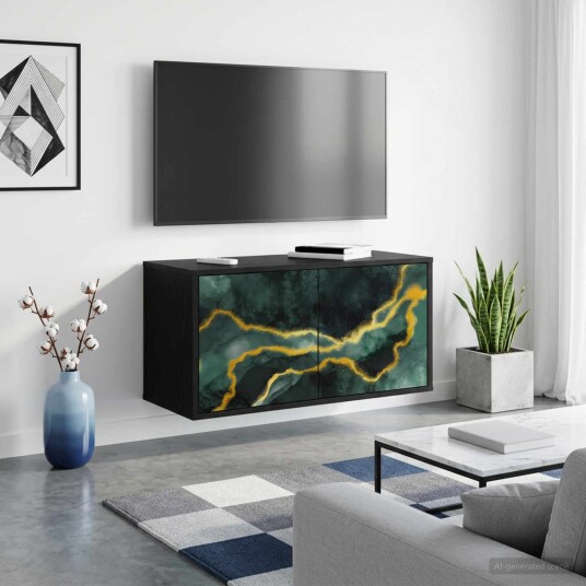 vidaXL Vegghengt TV skap WIJHE 69 x 33 x 40 cm Svart eik