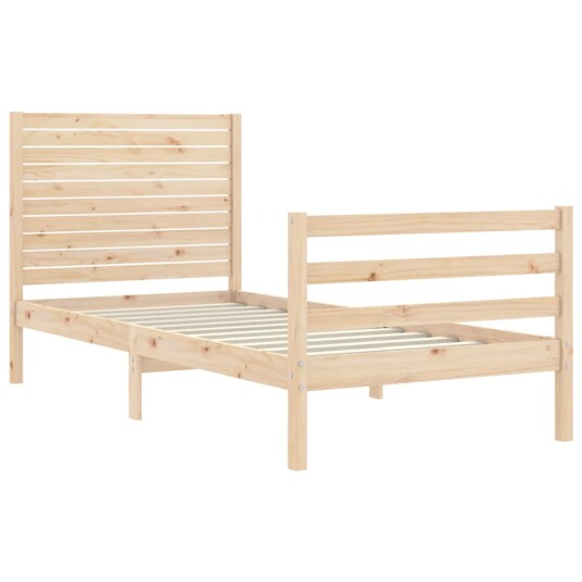 vidaXL Sengeramme med hodegavl 90x200 cm heltre