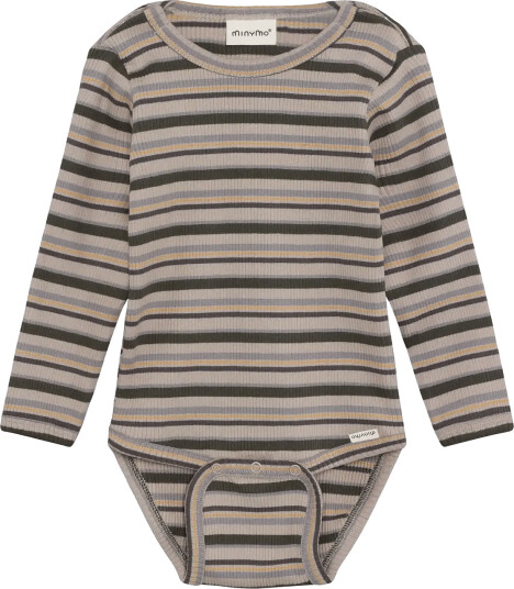 Minymo Body Ls Y/D Rib Khaki green 68