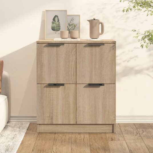 vidaXL Skjenk sonoma eik 60x30x70 cm konstruert tre