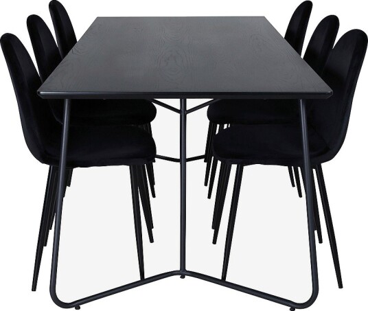Venture Home   Spisegruppe Petra med 6 Polar spisestoler   Svart
