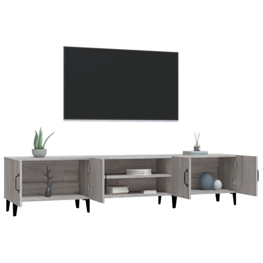 vidaXL TV-benk grå sonoma 180x31,5x40 cm konstruert tre
