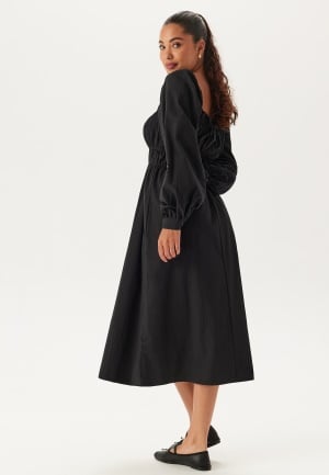 BUBBLEROOM Smock Midi Dress Black M BUBBLEROOM Smock Midi Dress Black M