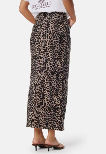 ONLY Onlcilla-ankle Long Slit Skirt Black AOP:Leo S