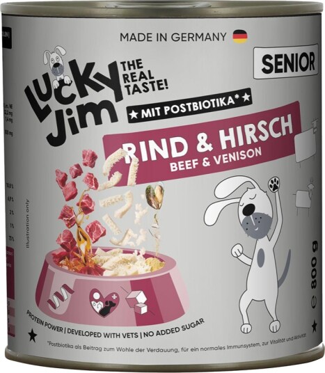 Lucky Jim Våtfôr Senior & Hjort Okse 24 X 800 G