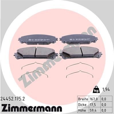 Bremseklosser ZIMMERMANN 24452.175.2 Bremseklosser ZIMMERMANN 24452.175.2