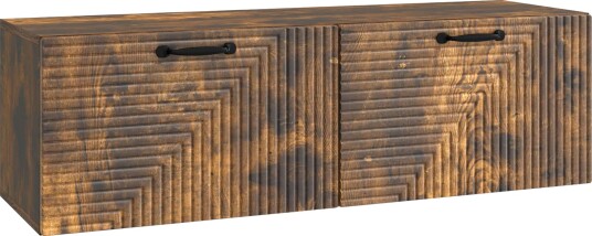 Vegghengt TV skap Røkt Eik 98 x 31 x 30 cm Konstruert tre Vegghengt TV skap Røkt Eik 98 x 31 x 30 cm Konstruert tre