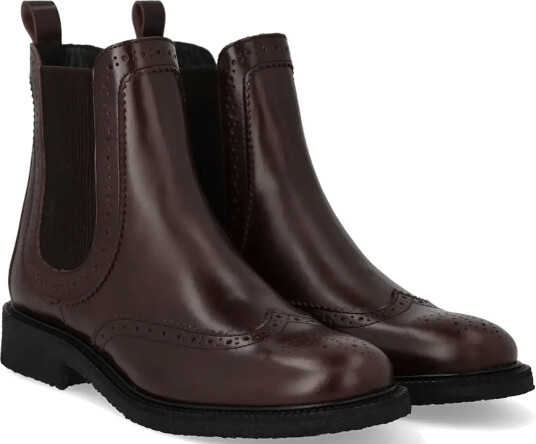 ANGULUS Booties Flat With Elastic Brown 42