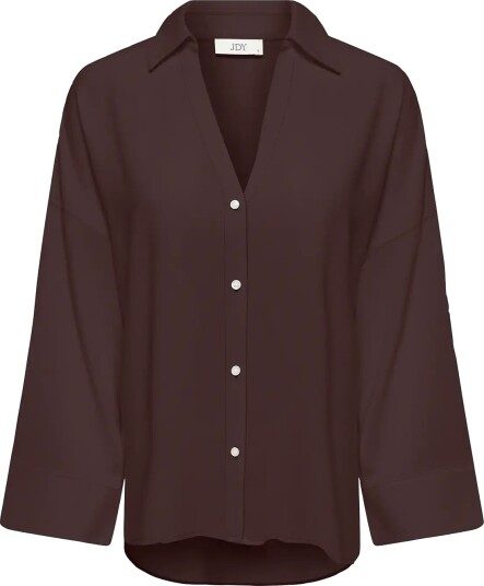 JDY Jdylaurel Life 7/8 Shirt Wvn   Brown   XS