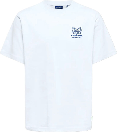 ONLY & SONS Osjfred Worldwide Rlx Ss Tee White 158 164