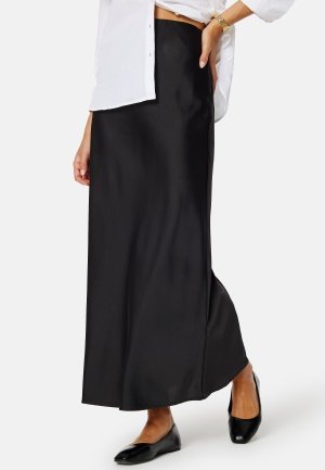 BUBBLEROOM Demi Maxi Satin Skirt Black 42