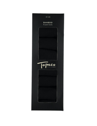 TOPECO Socks 8-P Bamboo - Black - 41-45