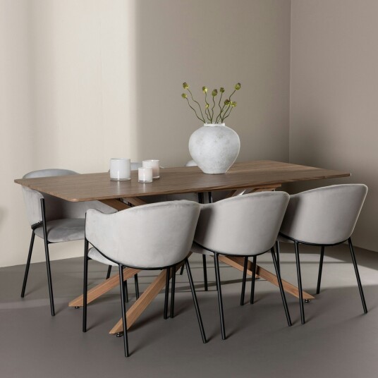 Spisegruppe Venture Home Piazza 180 med 6 stk Evelina Stoler
