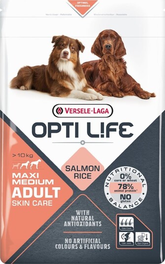 Versele Laga Opti Life Tørrfôr Adult Opti Life Hundefôr Skin Care Medium & Maxi 2 X 12.5 kg
