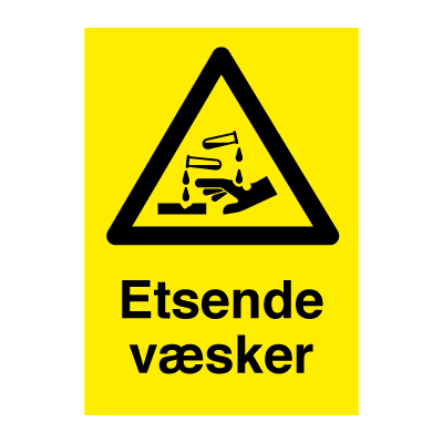 Jo Safety Etsende væsker Fareskilt 6307002 Jo Safety Etsende væsker Fareskilt 6307002
