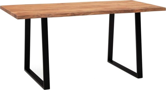 Skrivebord Wohnling Massivt treverk trekanter metallbein landlig stil Svart Rett 160x80 cm Svart Rett 160x80 cm Skrivebord Wohnling Massivt treverk trekanter metallbein landlig stil Svart Rett 160x80 cm Svart Rett 160x80 cm