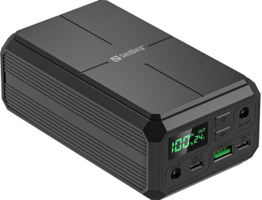 Sandberg 27000mAh Powerbank med USB-C PD 100W - Svart Sandberg 27000mAh Powerbank med USB-C PD 100W - Svart