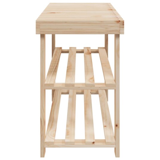 vidaXL Skostativ med benk 2-i-1 2 stk heltre